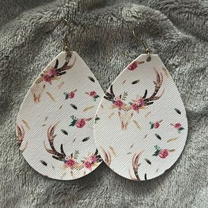 Deer Skull Print Earrings